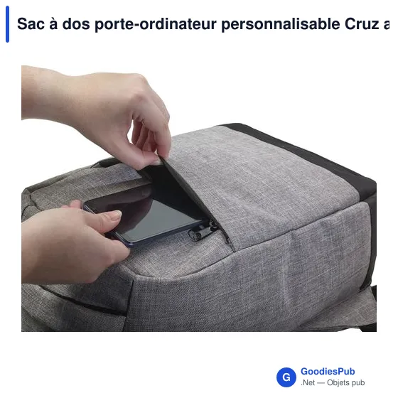 Sac à dos porte-ordinateur personnalisable Cruz avec logo - Image 9