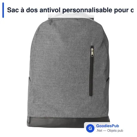 Sac à dos antivol personnalisable pour ordinateur avec logo