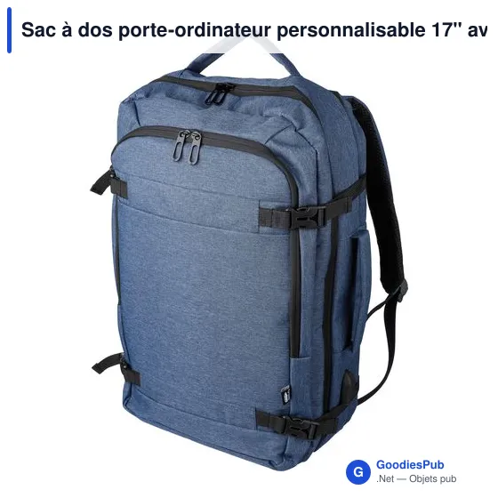 Sac à dos porte-ordinateur personnalisable 17'' avec logo - Malcolm - Image 2