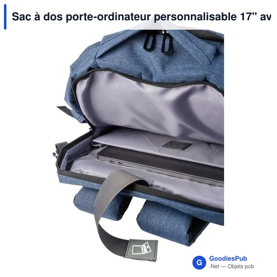 Sac à dos porte-ordinateur personnalisable 17'' avec logo - Malcolm - Image 12