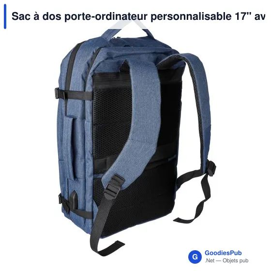 Sac à dos porte-ordinateur personnalisable 17'' avec logo - Malcolm - Image 3