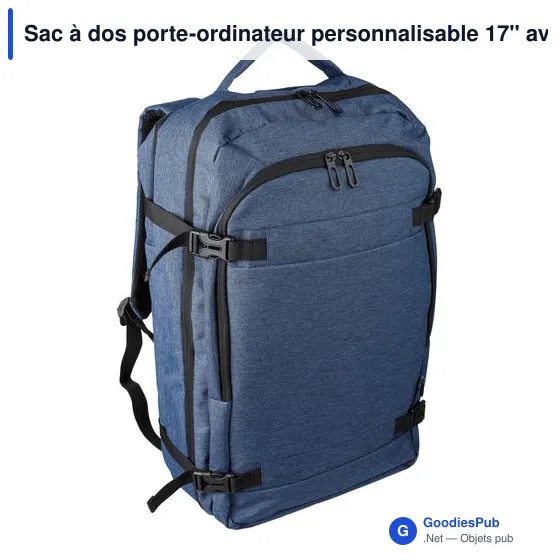 Sac à dos porte-ordinateur personnalisable 17'' avec logo - Malcolm - Image 5