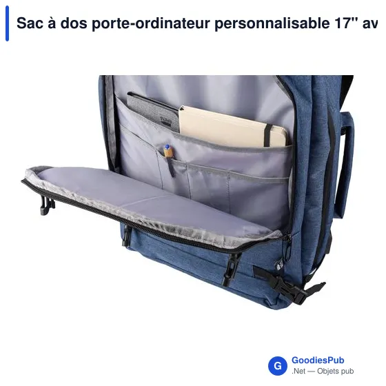 Sac à dos porte-ordinateur personnalisable 17'' avec logo - Malcolm - Image 7