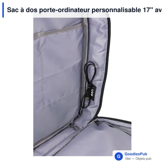 Sac à dos porte-ordinateur personnalisable 17'' avec logo - Malcolm - Image 9