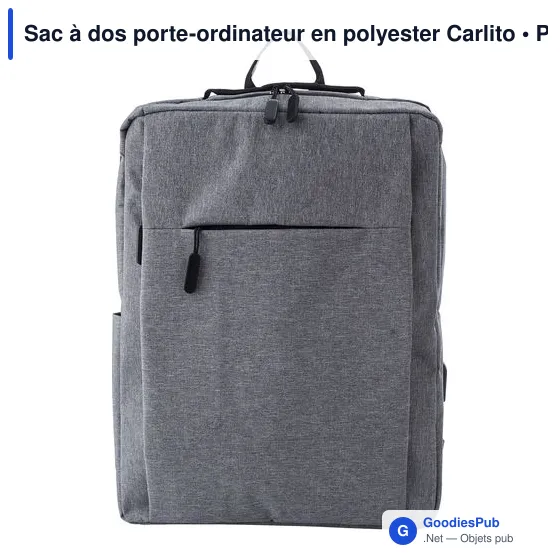 Sac à dos porte-ordinateur personnalisable avec logo - Carlito - Image 2