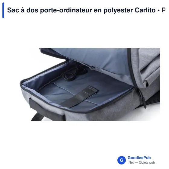 Sac à dos porte-ordinateur personnalisable avec logo - Carlito - Image 6