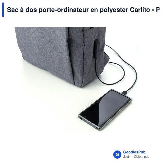 Sac à dos porte-ordinateur personnalisable avec logo - Carlito - Image 7