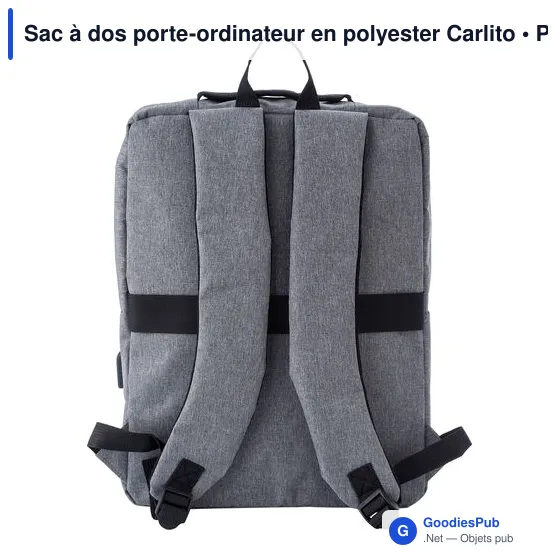Sac à dos porte-ordinateur personnalisable avec logo - Carlito - Image 9