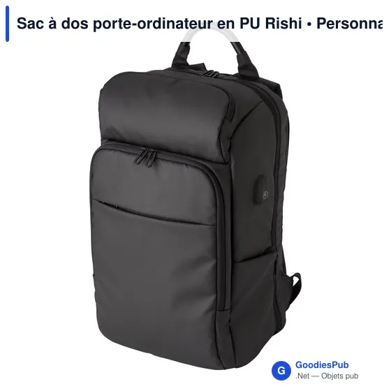 Sac à dos porte-ordinateur personnalisable avec logo - Rishi - Image 2