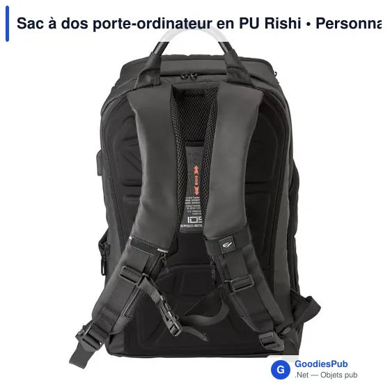 Sac à dos porte-ordinateur personnalisable avec logo - Rishi - Image 3