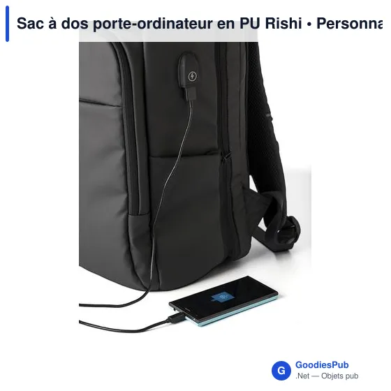 Sac à dos porte-ordinateur personnalisable avec logo - Rishi - Image 4