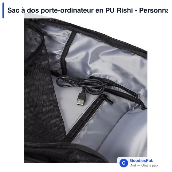 Sac à dos porte-ordinateur personnalisable avec logo - Rishi - Image 5