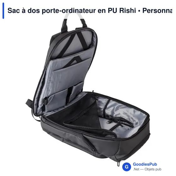 Sac à dos porte-ordinateur personnalisable avec logo - Rishi - Image 6