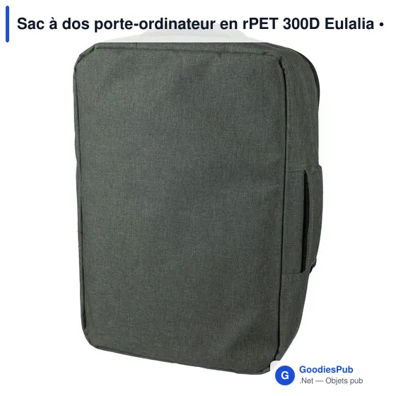 Sac à dos porte-ordinateur en rPET 300D Eulalia - Image 2