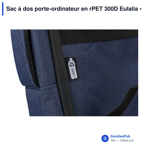 Sac à dos porte-ordinateur en rPET 300D Eulalia - Image 12