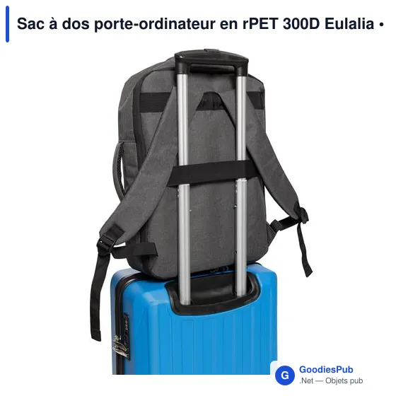 Sac à dos porte-ordinateur en rPET 300D Eulalia - Image 3