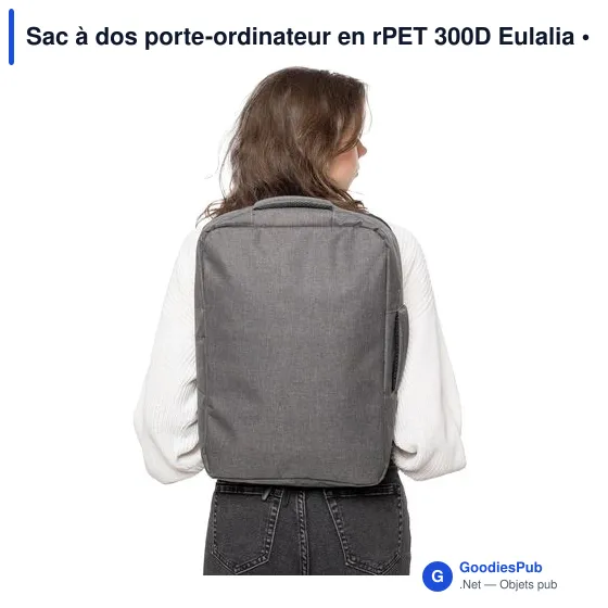 Sac à dos porte-ordinateur en rPET 300D Eulalia - Image 4