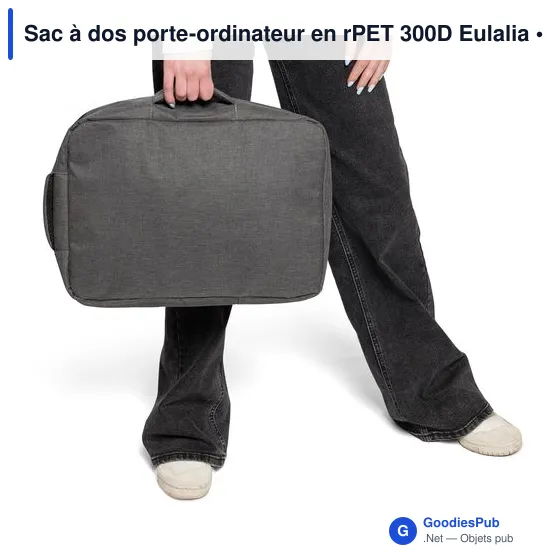 Sac à dos porte-ordinateur en rPET 300D Eulalia - Image 5