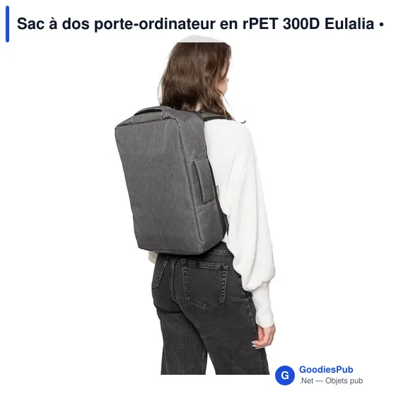 Sac à dos porte-ordinateur en rPET 300D Eulalia - Image 6