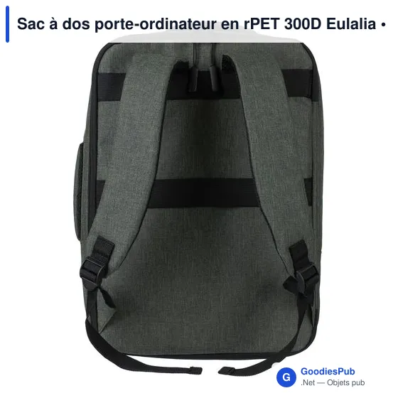 Sac à dos porte-ordinateur en rPET 300D Eulalia - Image 7
