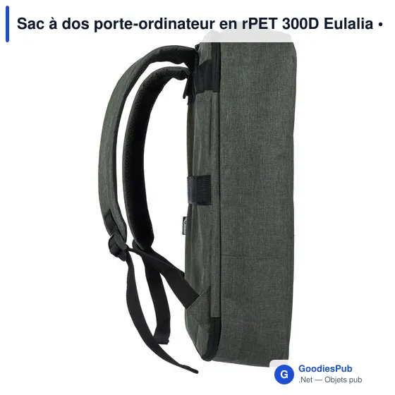 Sac à dos porte-ordinateur en rPET 300D Eulalia - Image 9