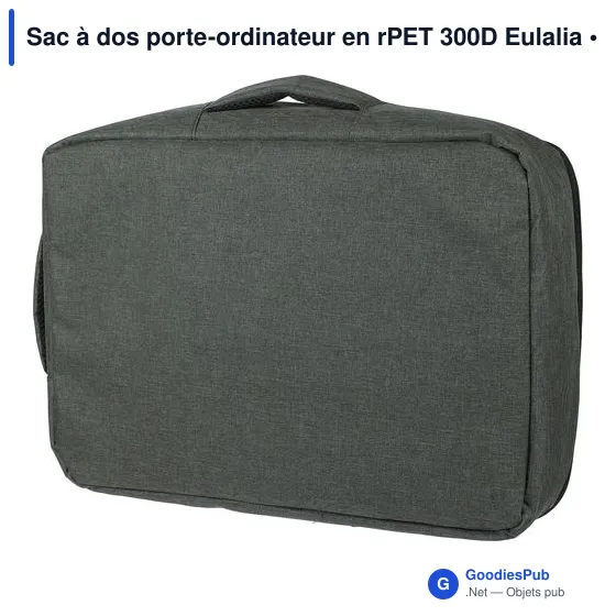 Sac à dos porte-ordinateur en rPET 300D Eulalia - Image 10