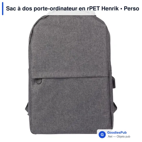Sac à dos porte-ordinateur personnalisable avec logo - Henrik - Image 1
