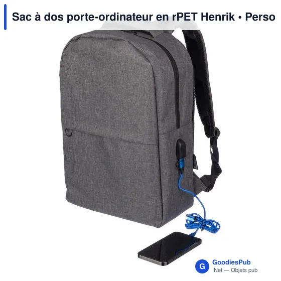 Sac à dos porte-ordinateur personnalisable avec logo - Henrik - Image 12