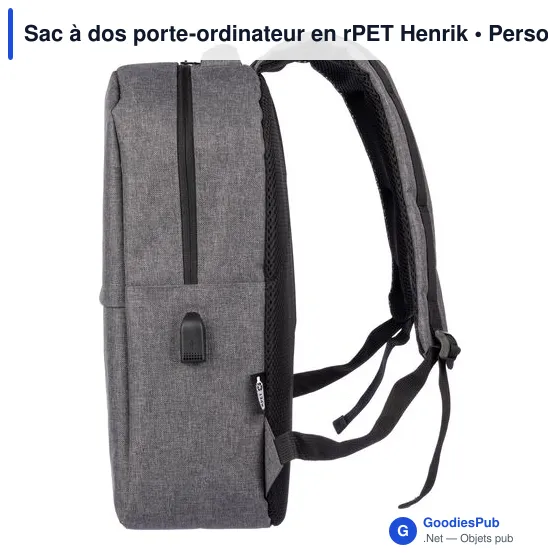 Sac à dos porte-ordinateur personnalisable avec logo - Henrik - Image 4