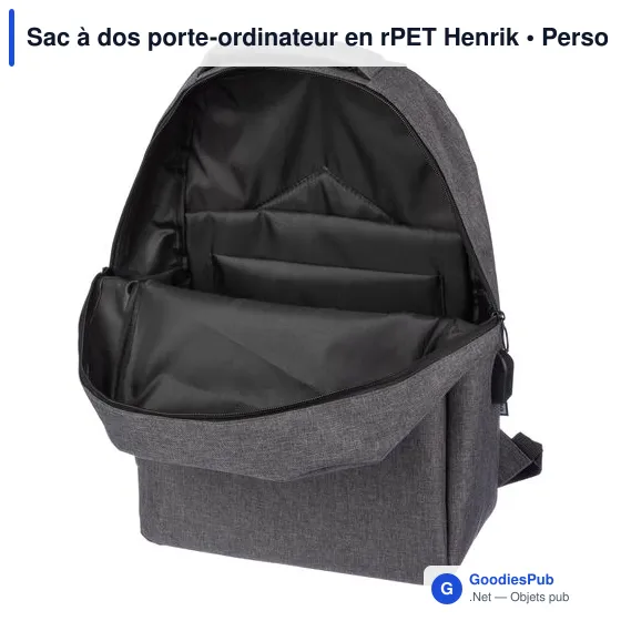 Sac à dos porte-ordinateur personnalisable avec logo - Henrik - Image 5
