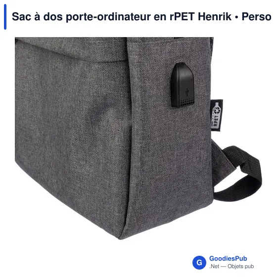 Sac à dos porte-ordinateur personnalisable avec logo - Henrik - Image 6