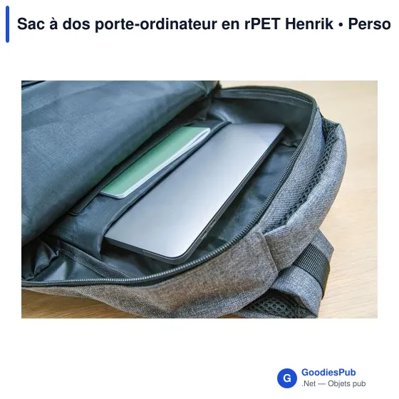 Sac à dos porte-ordinateur personnalisable avec logo - Henrik - Image 8