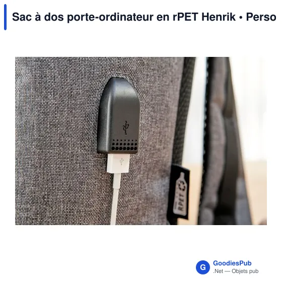 Sac à dos porte-ordinateur personnalisable avec logo - Henrik - Image 10