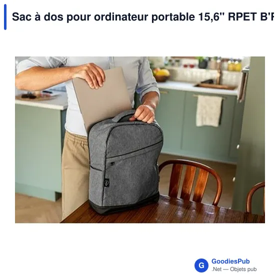 Sac à dos personnalisable pour ordinateur portable 15,6" avec logo - B'RIGHT | Henry - Image 2