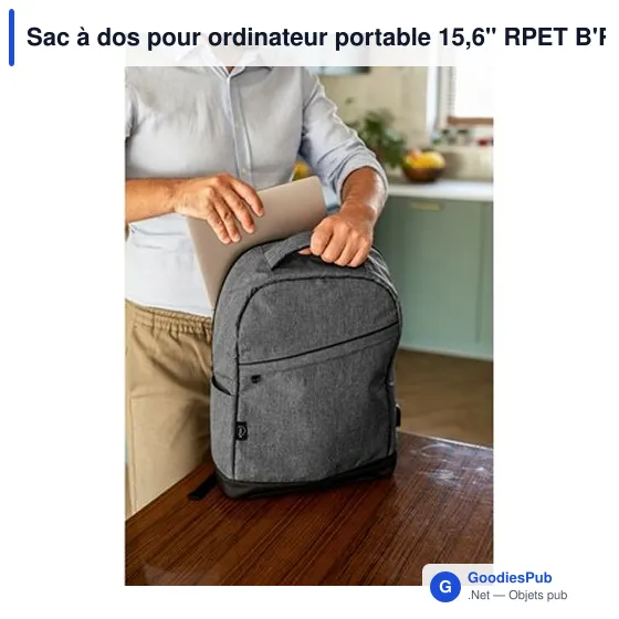 Sac à dos personnalisable pour ordinateur portable 15,6" avec logo - B'RIGHT | Henry - Image 3