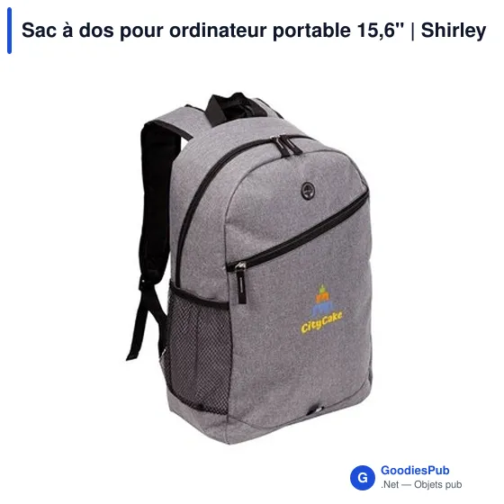Sac à dos personnalisable pour ordinateur portable 15,6" avec logo - Shirley - Image 5
