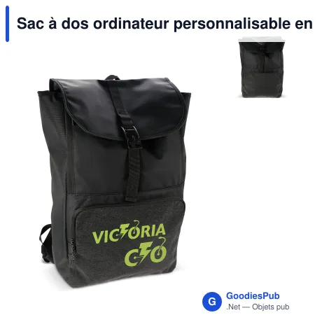 Sac à dos ordinateur personnalisable en R-PET 20 L avec logo - Liam