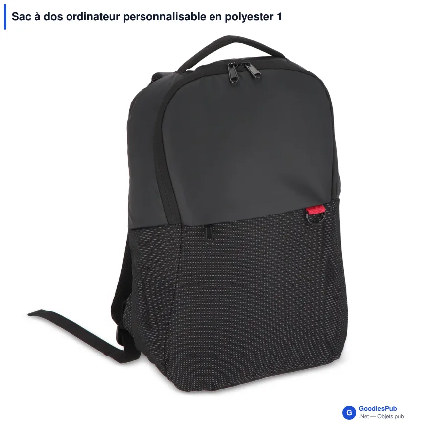 Sac à dos ordinateur personnalisable en polyester 12 L avec logo - Maverick - Image 2