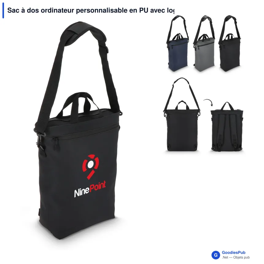 Sac à dos ordinateur personnalisable en PU avec logo - Kyiv - Image 1