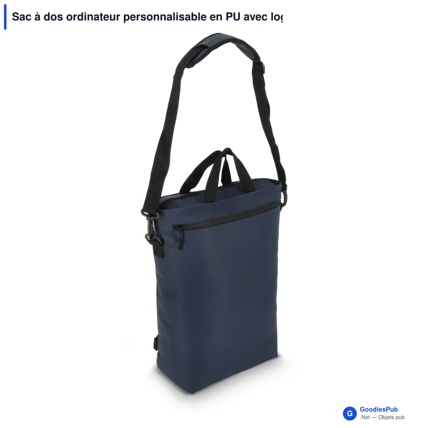 Sac à dos ordinateur personnalisable en PU avec logo - Kyiv - Image 3