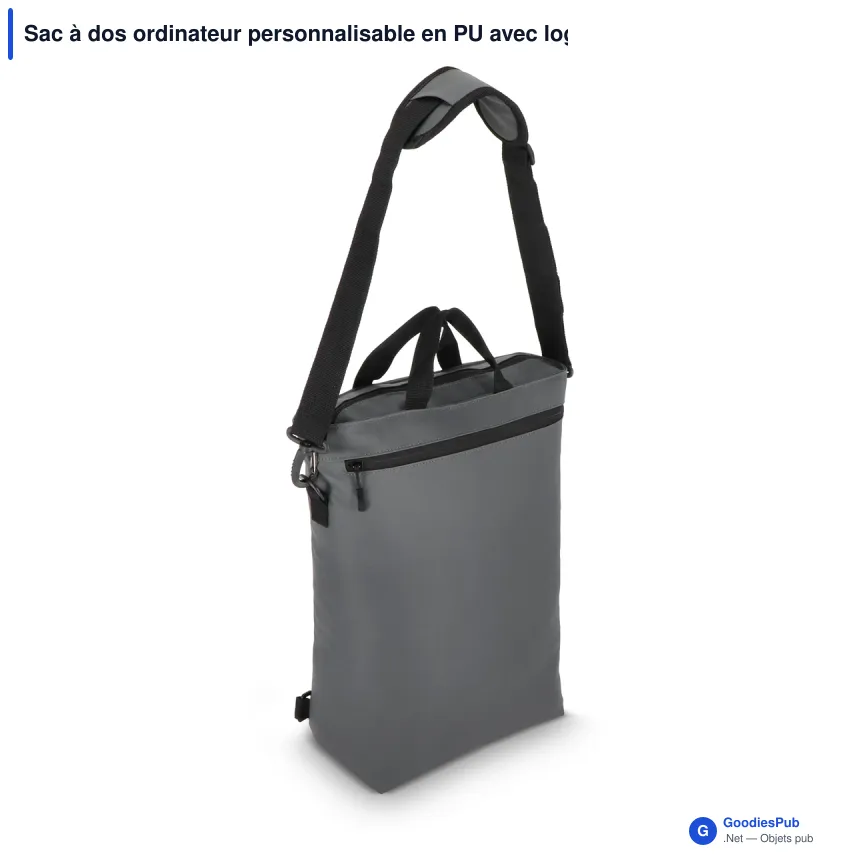 Sac à dos ordinateur personnalisable en PU avec logo - Kyiv - Image 4