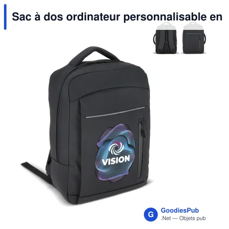 Sac à dos ordinateur personnalisable en PU 15 L avec logo - Osaka