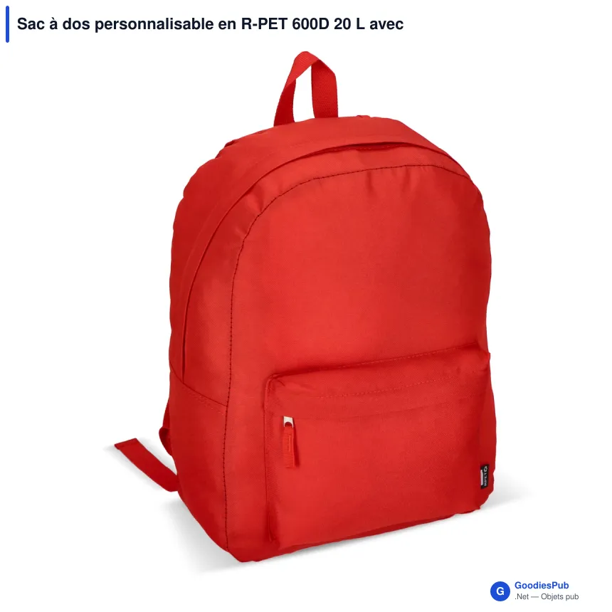 Sac à dos personnalisable en R-PET 600D 20 L avec logo - Neuf coloris - Image 4