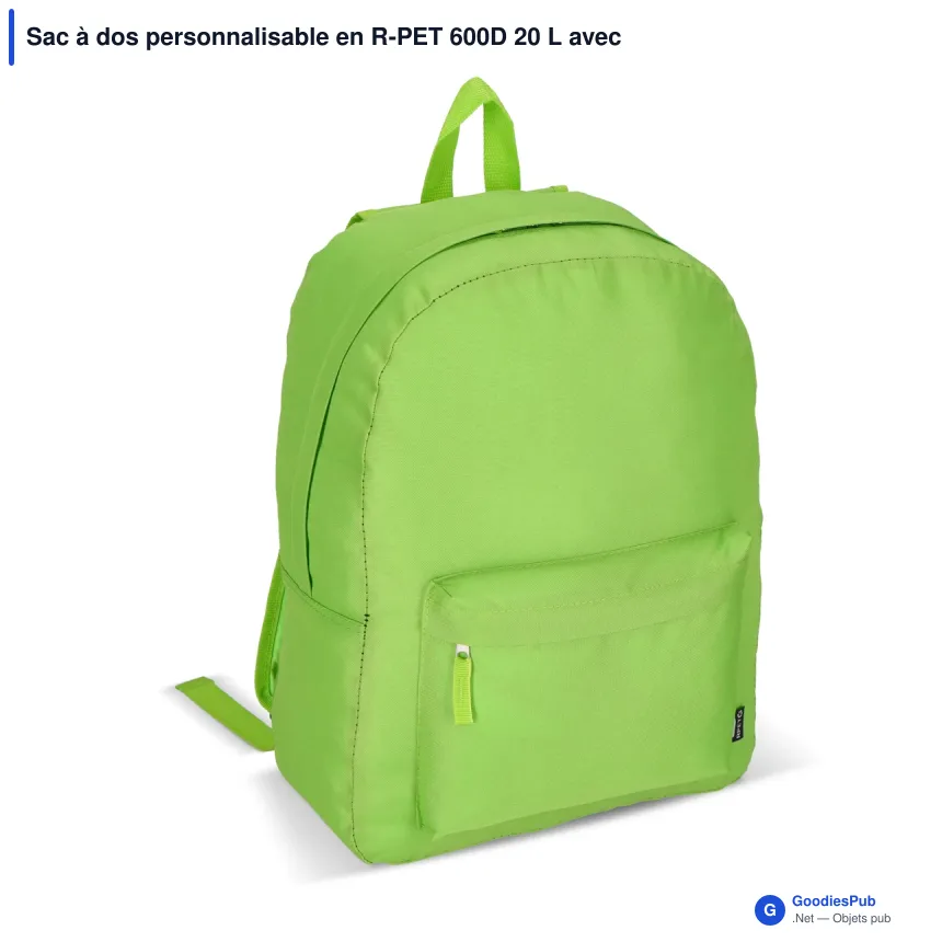 Sac à dos personnalisable en R-PET 600D 20 L avec logo - Neuf coloris - Image 5