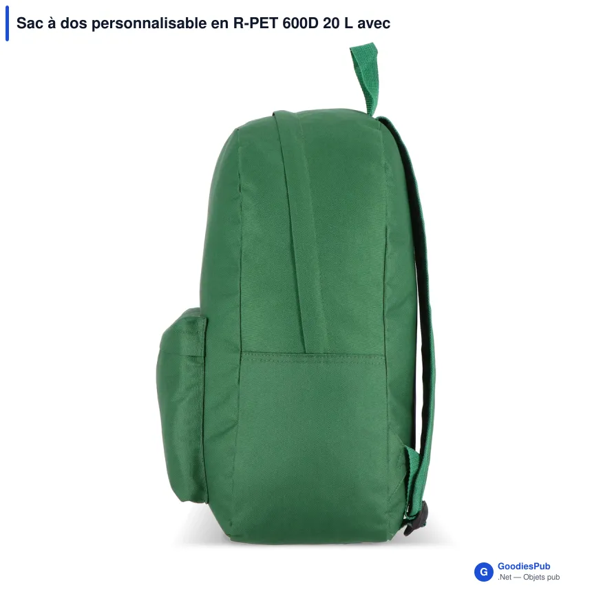 Sac à dos personnalisable en R-PET 600D 20 L avec logo - Neuf coloris - Image 7