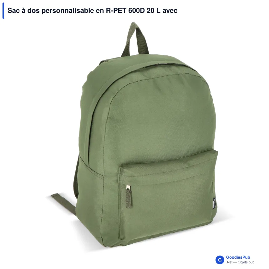 Sac à dos personnalisable en R-PET 600D 20 L avec logo - Neuf coloris - Image 10