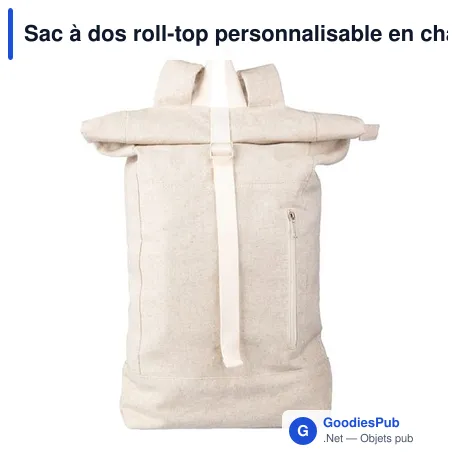 Sac à dos roll-top personnalisable en chanvre avec logo - Margarete