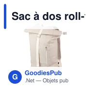 Sac à dos roll-top personnalisable en chanvre avec logo - Margarete - Miniature 2