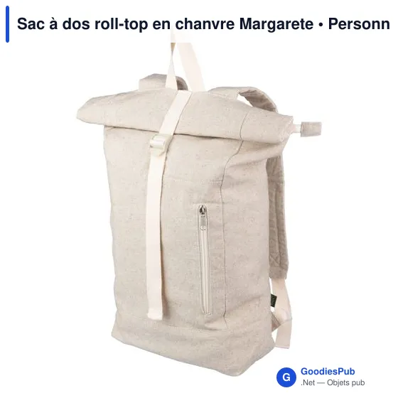 Sac à dos roll-top personnalisable en chanvre avec logo - Margarete - Image 2