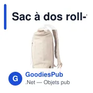 Sac à dos roll-top personnalisable en chanvre avec logo - Margarete - Miniature 3